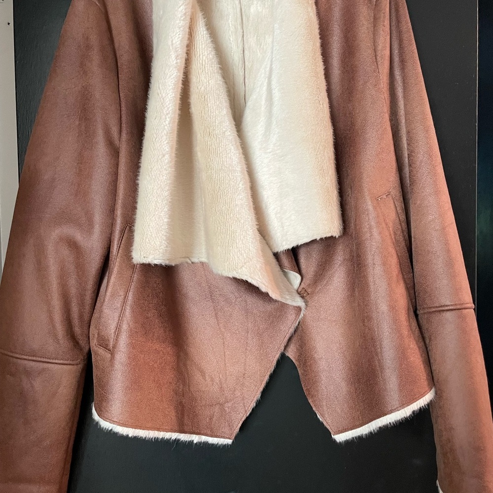 Dolce Cabo Tan and Cream Teddy Jacket